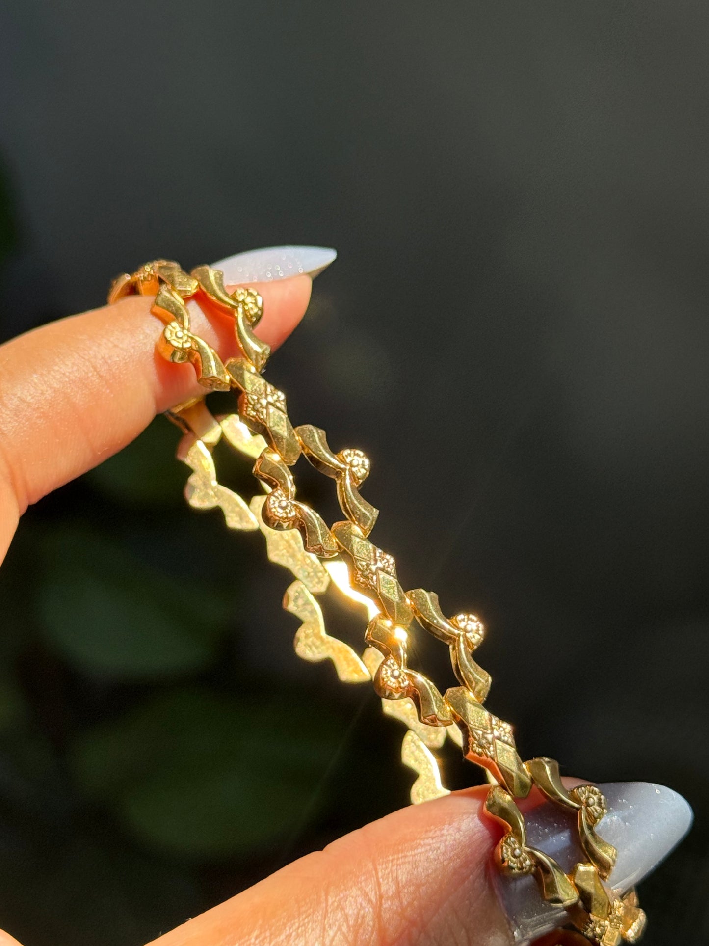 18k orange blossom faceted bracelet