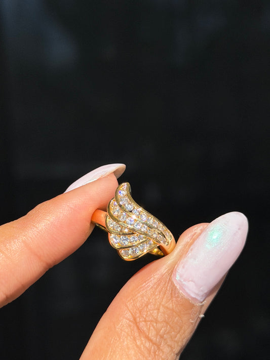 18k diamond wing ring