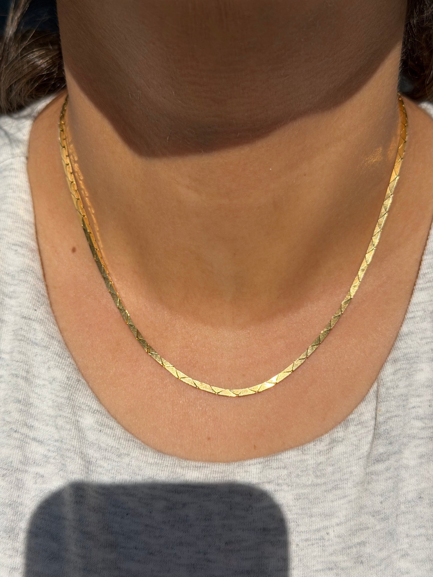 Solid 14k yellow gold Cobra Chain