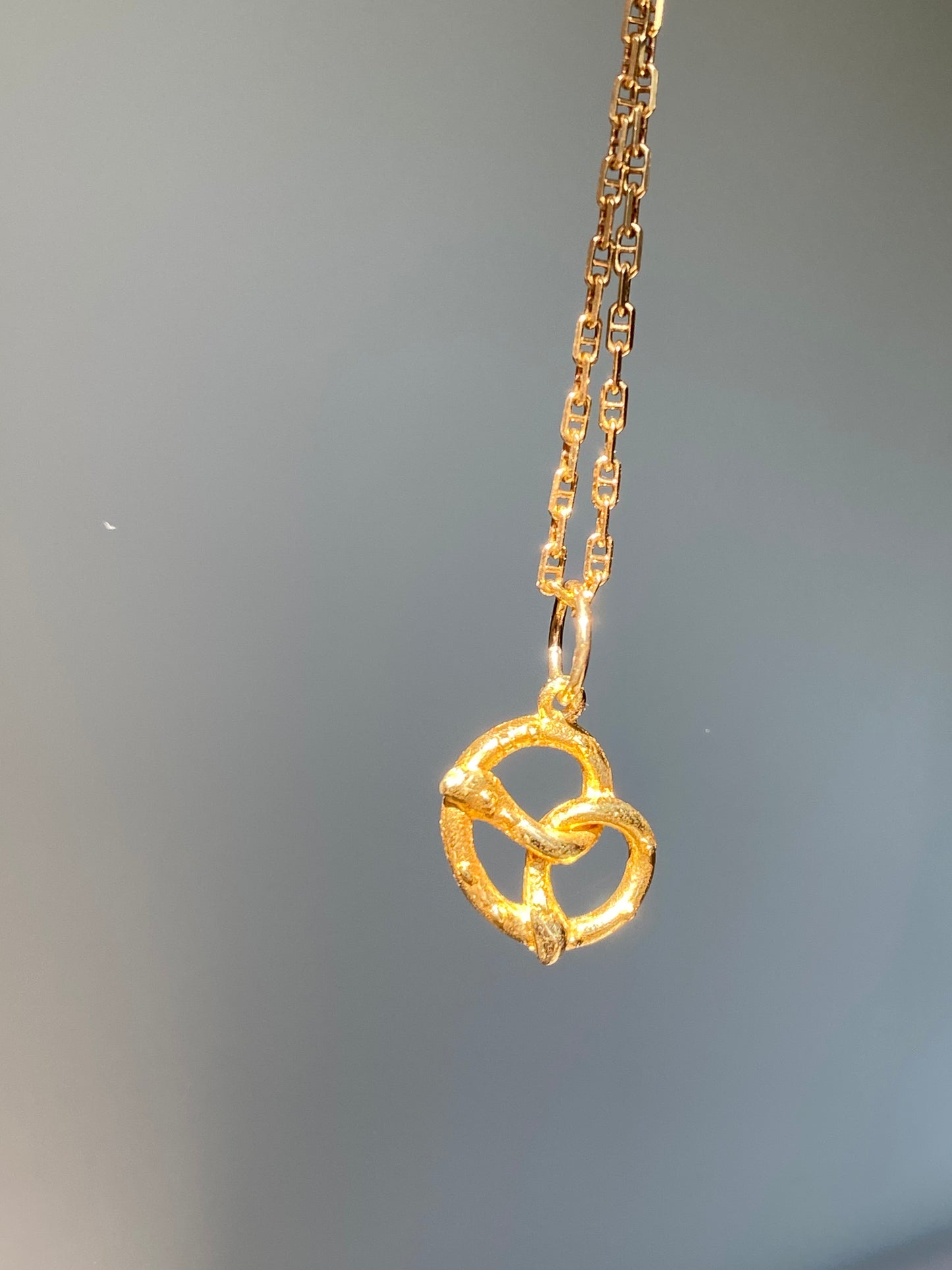 14k pretzel charm