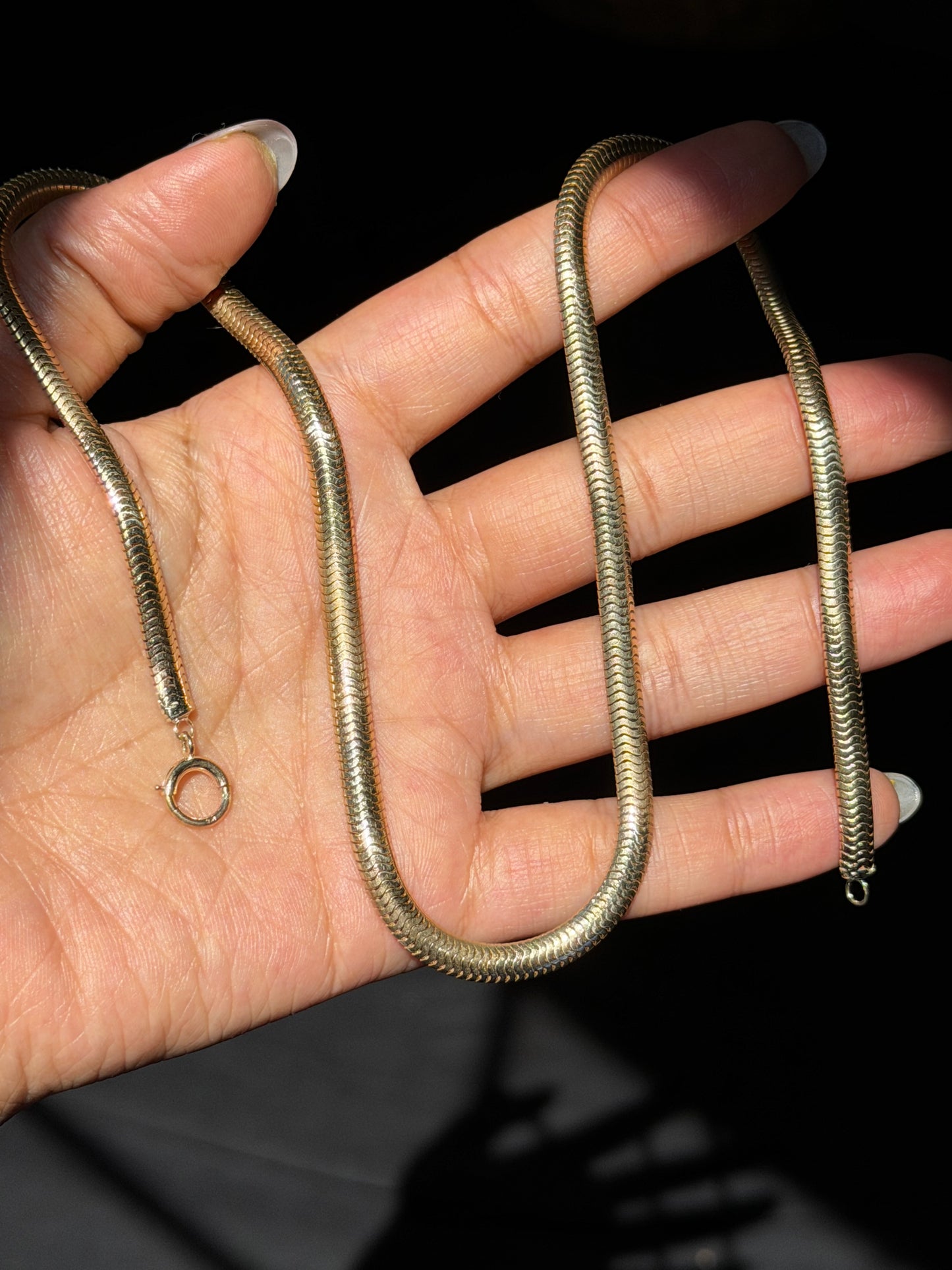 Mid century 14k Solid Snake chain