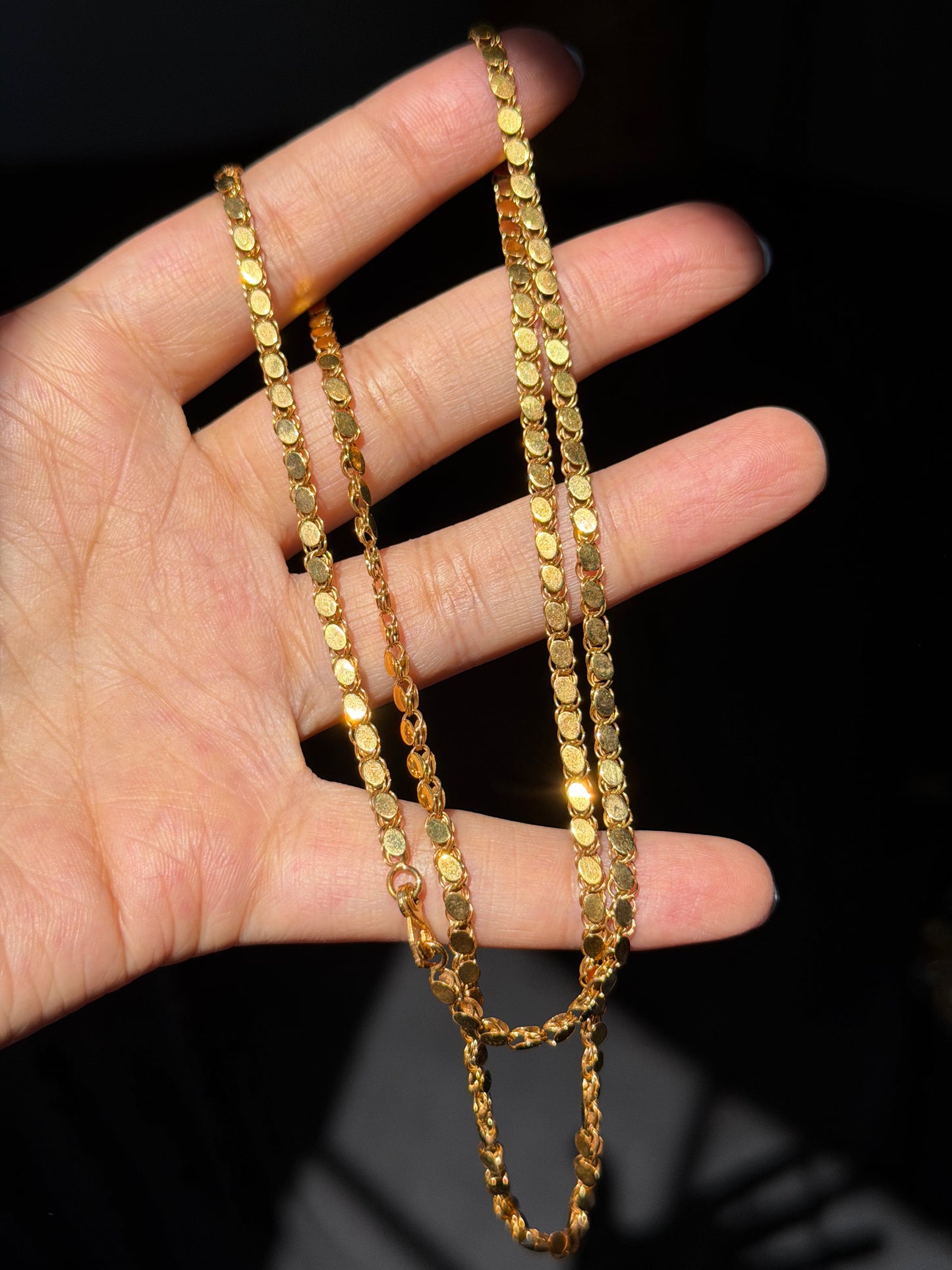14k double sided mirror chain