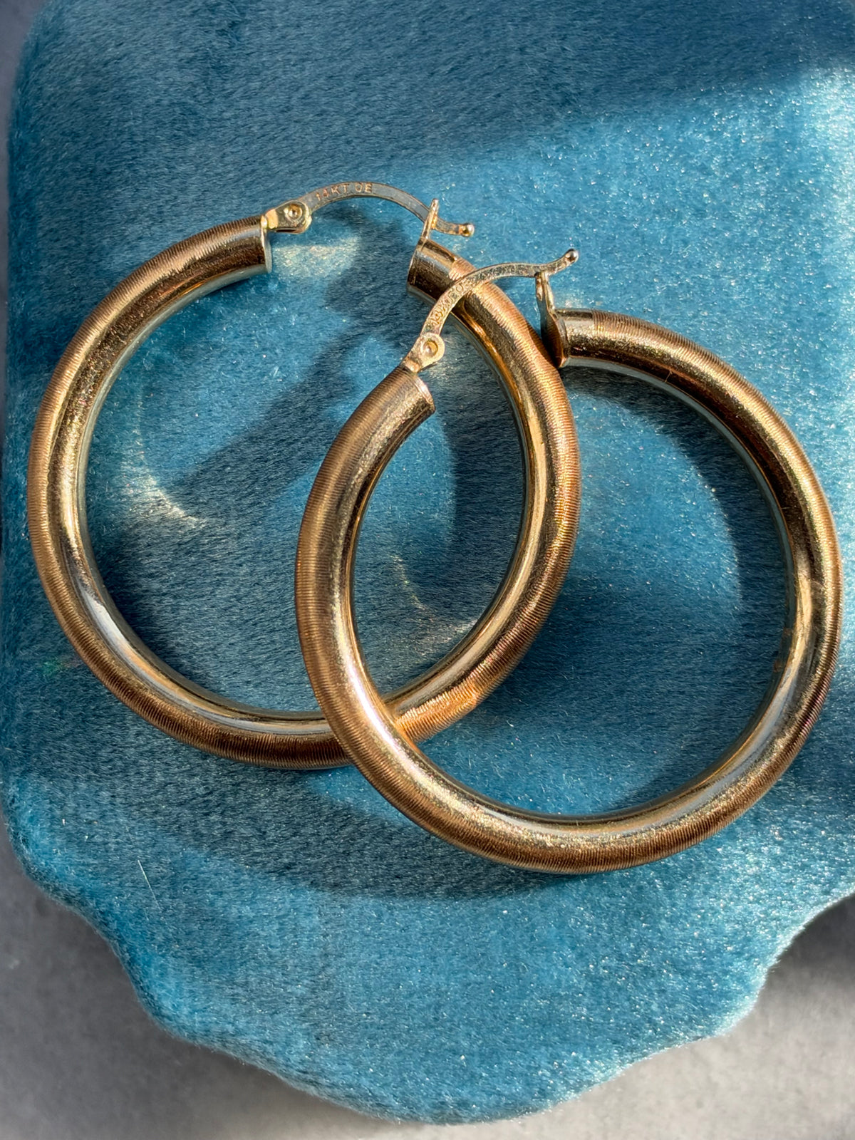 14k Large tube hoop earrings