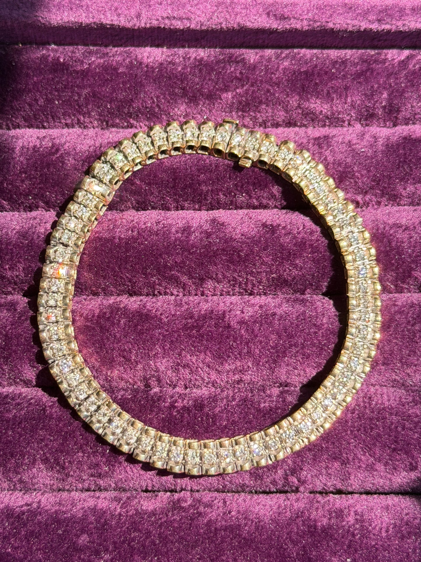 14k diamond panther tennis bracelet