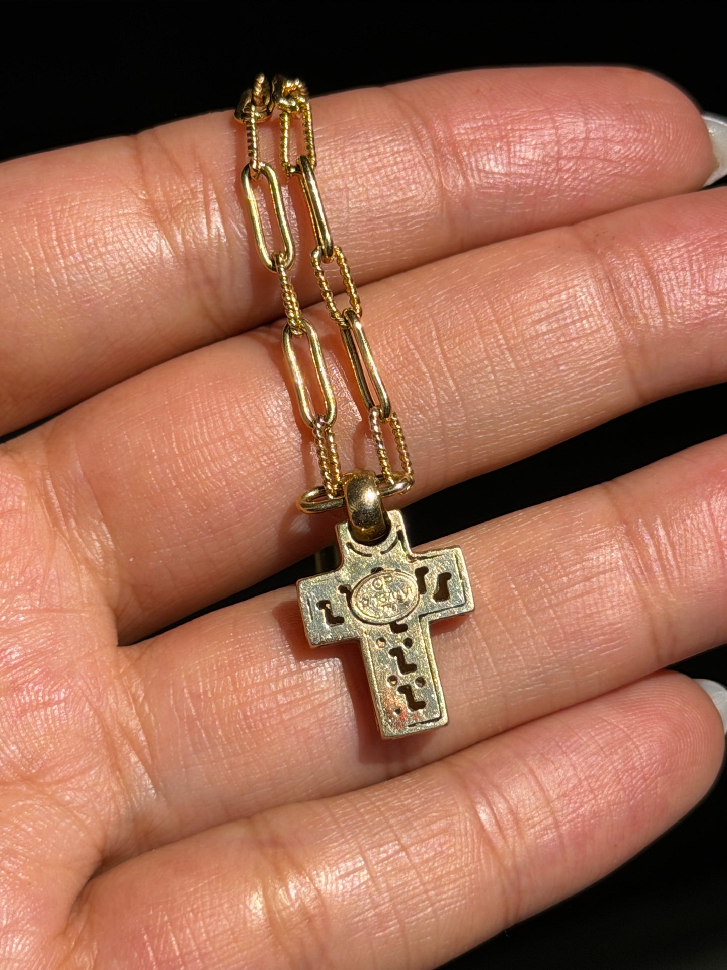 Italian 18k cross charm ✨