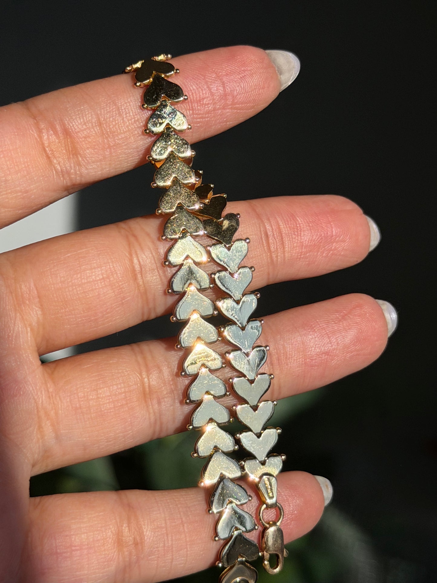 14k vintage heart bracelet