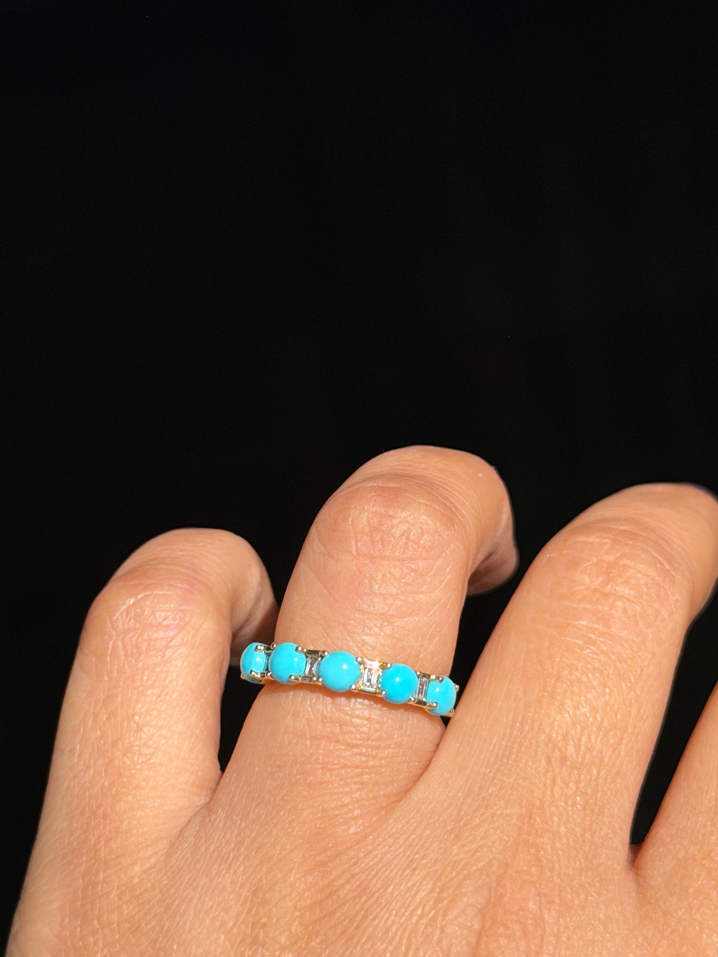 🩵 14k Turquoise & Diamond Band by EFFy