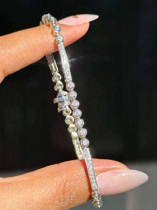 14k white gold 1.70ct diamond tennis bracelet ✨