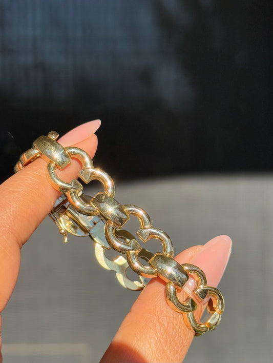 14k Italian Flat Rolo  Link bracelet