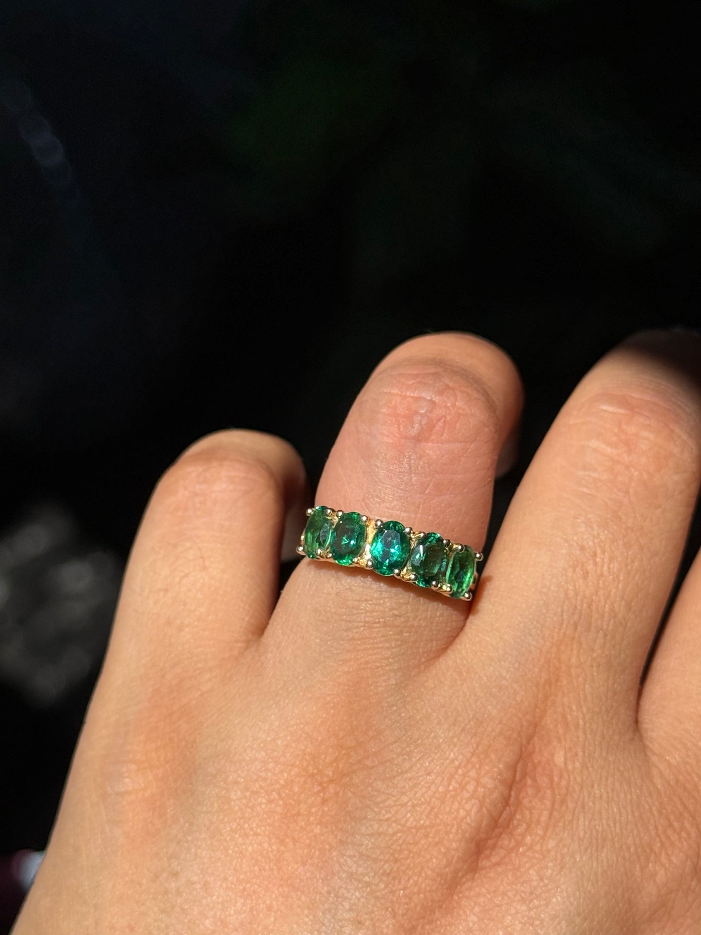 14k synthetic emerald ring