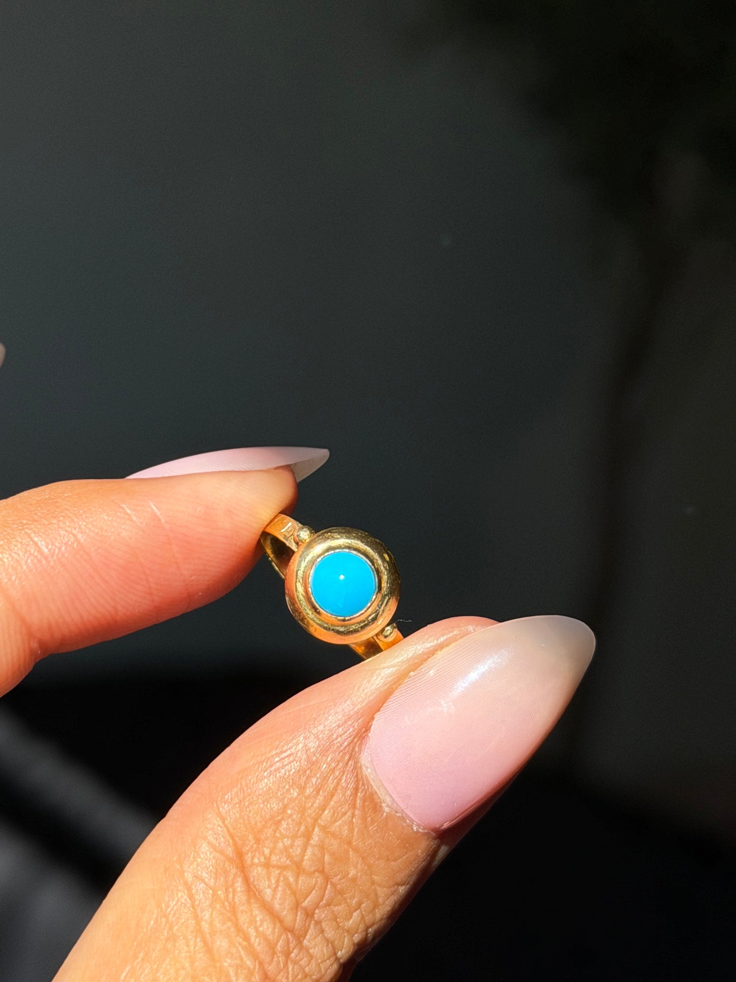18k Turquoise pinky ring