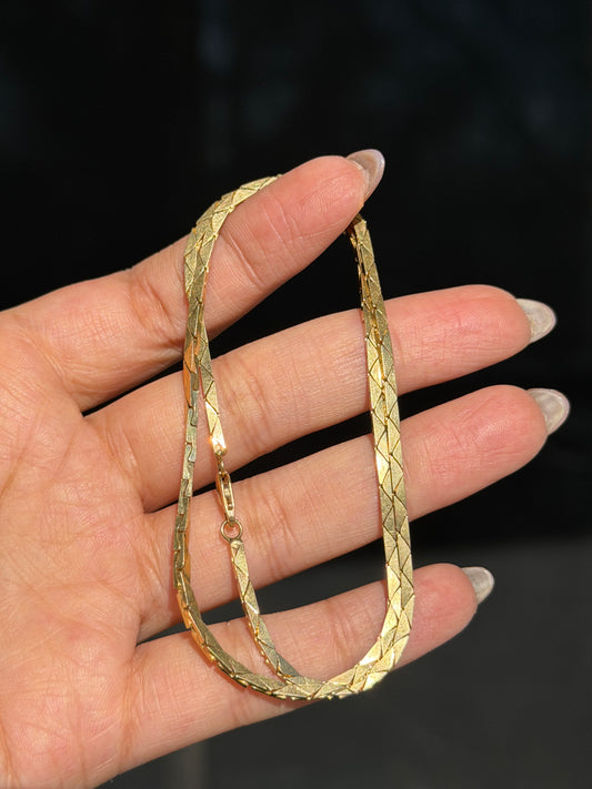 Solid 14k yellow gold Cobra Chain