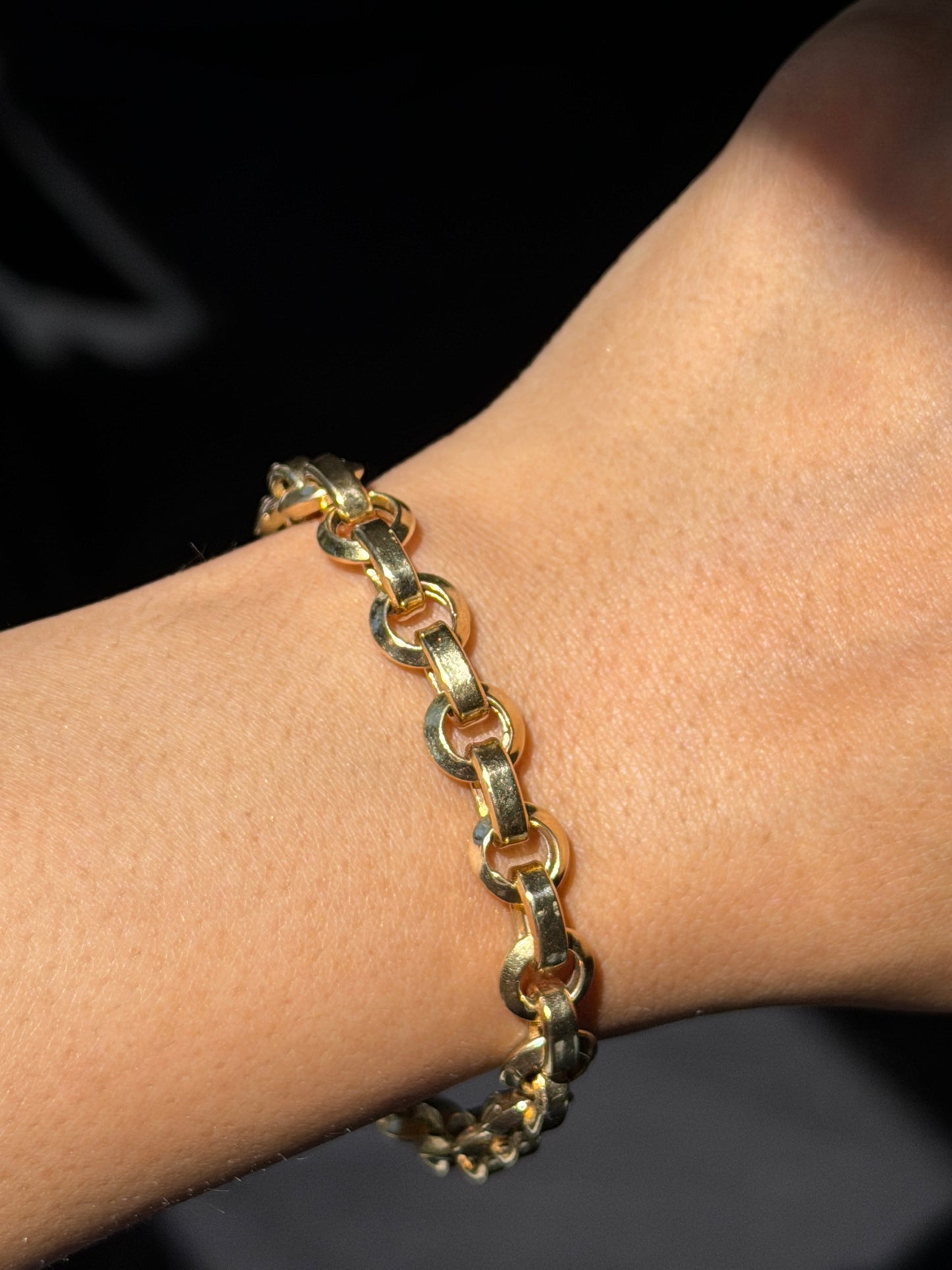 14k chunky flat Rolo bracelet