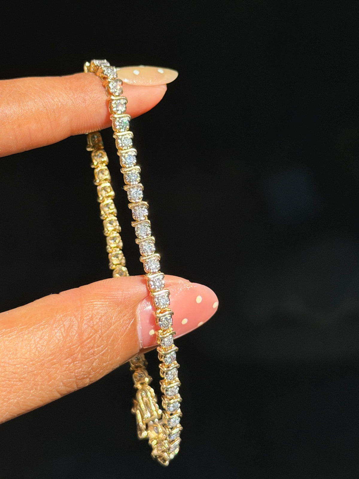 14k diamond S link tennis bracelet
