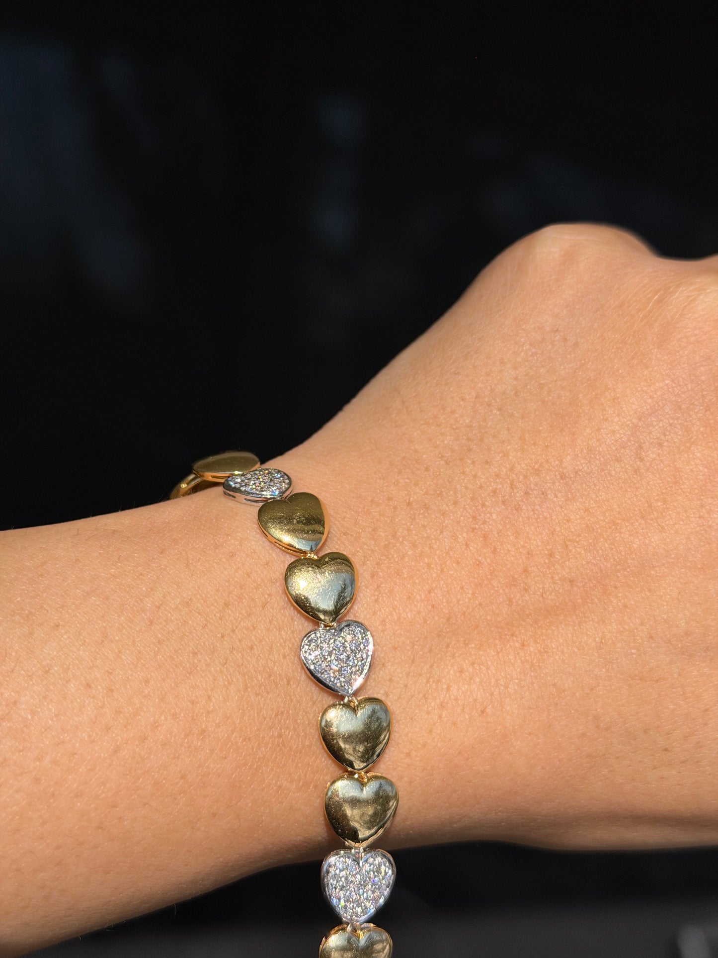 18k two tone diamond heart Bracelet