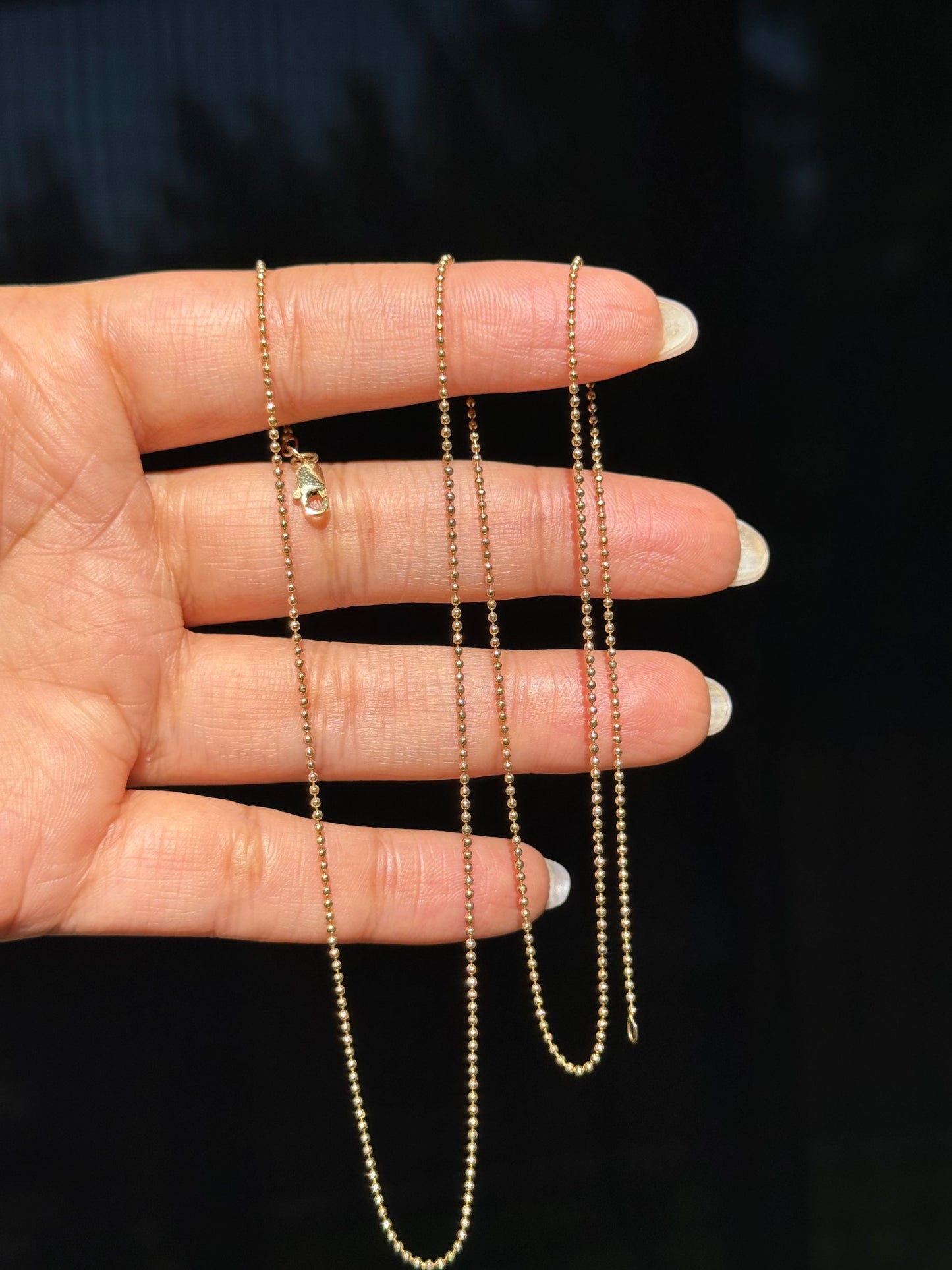 14k faceted Ball chain