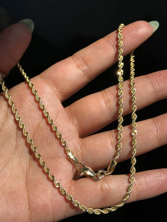 14k classic rope chain