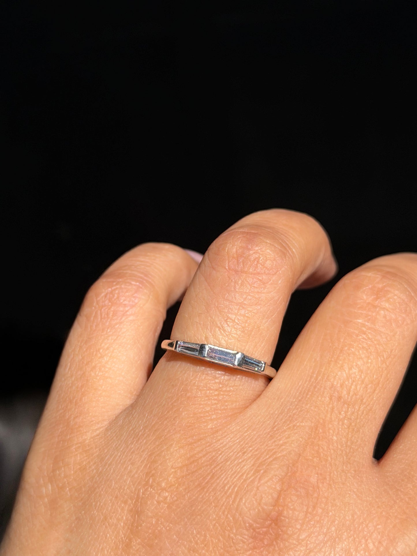 platinum baguette diamond Band