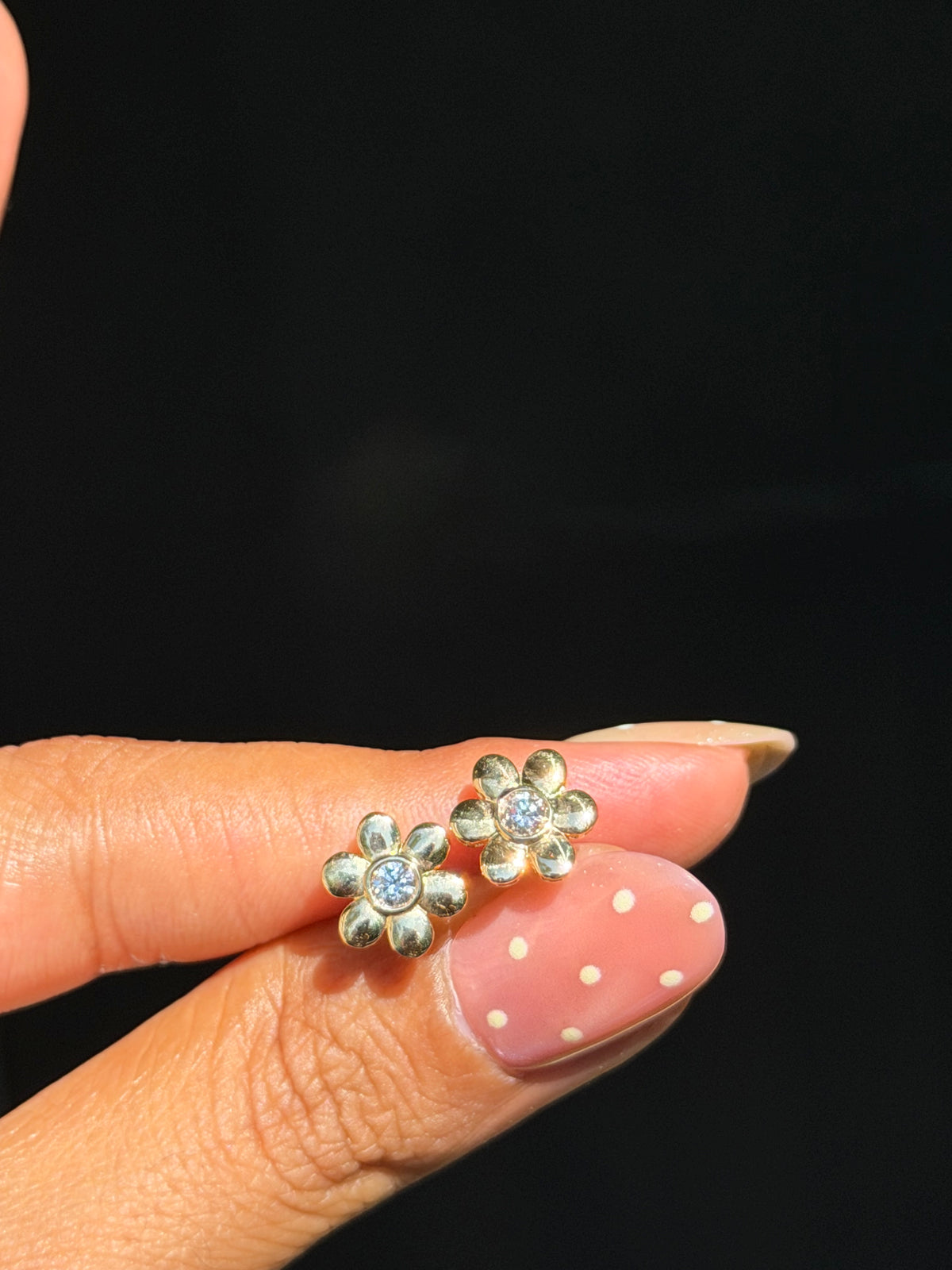 18k flower earrings