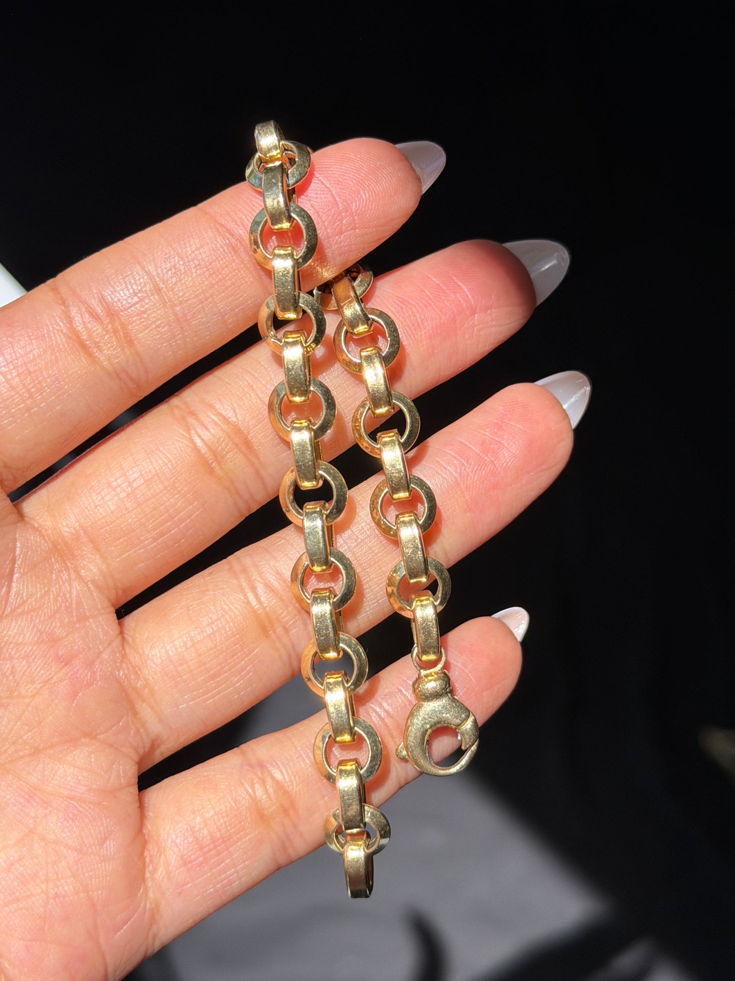 14k chunky flat Rolo bracelet