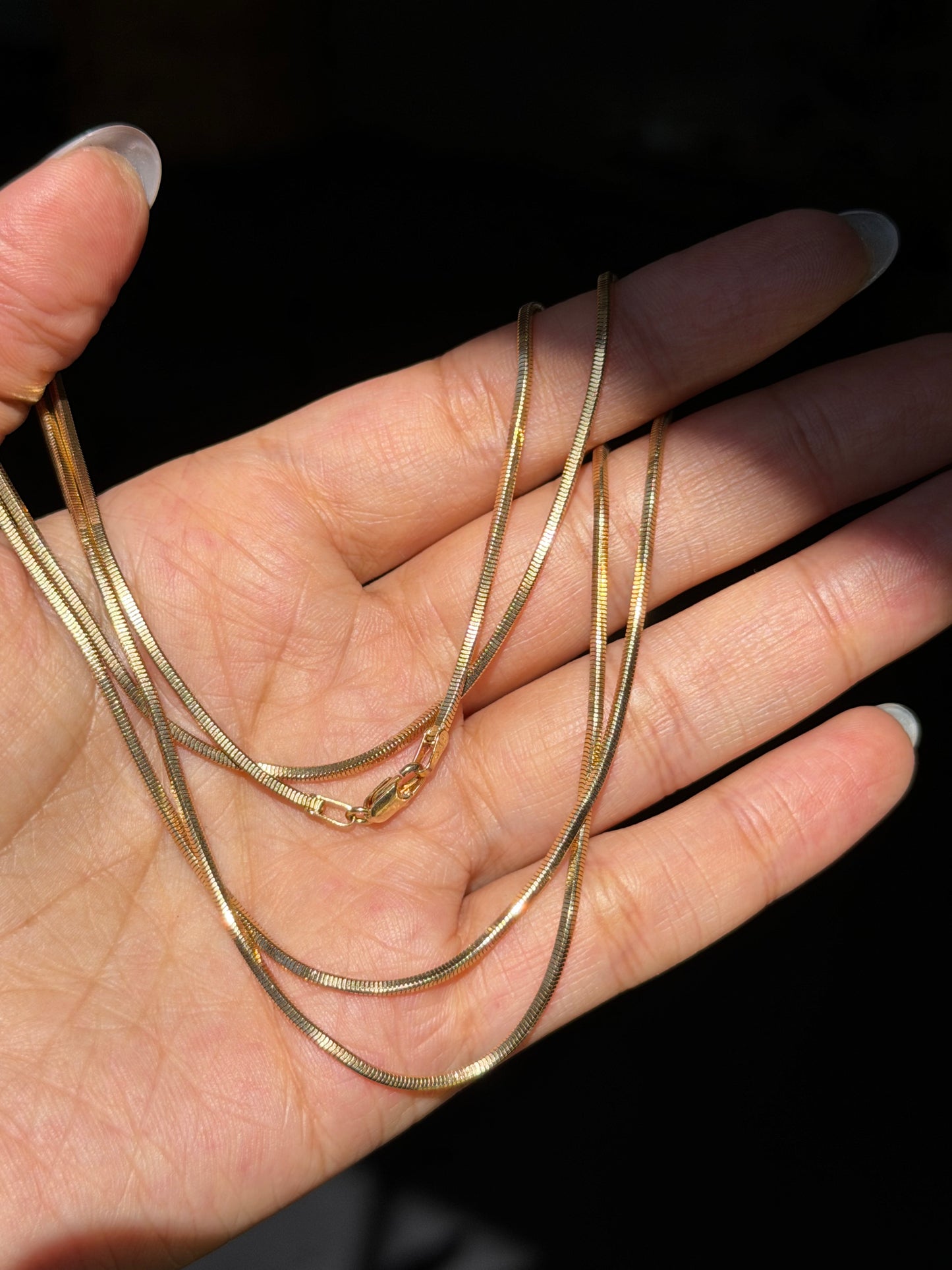 Vintage 14k Italian box snake chain