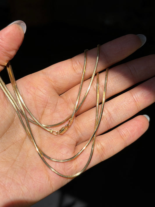 Vintage 14k Italian box snake chain