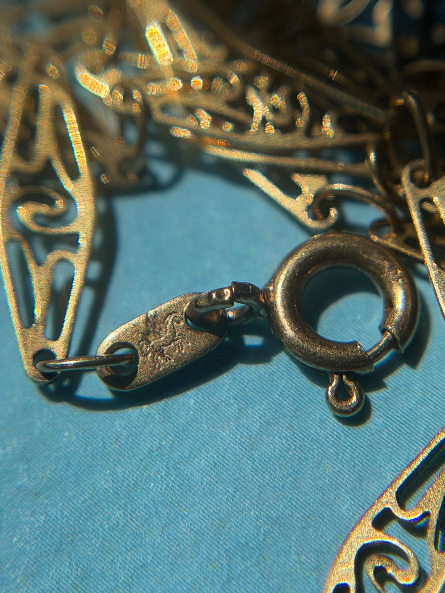 vintage 18k Italian filigree link chain