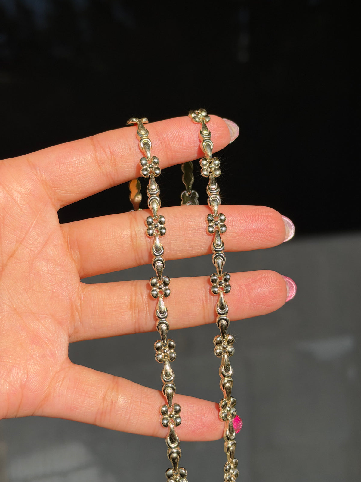 Vintage 14k Italian flower motif necklace 🌸