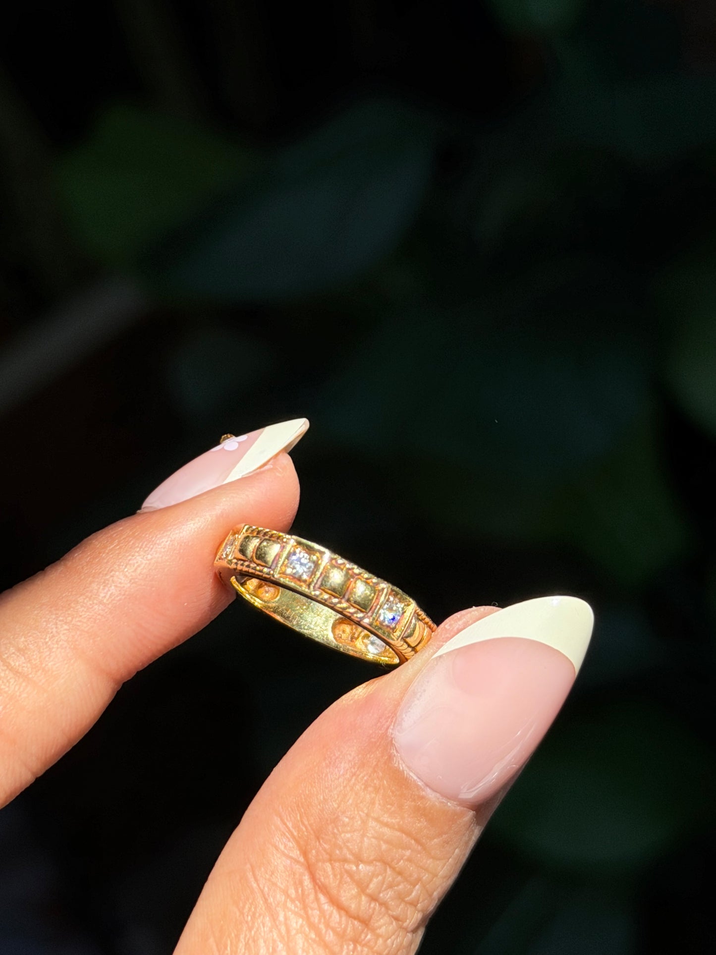 18k textured diamond eternity band