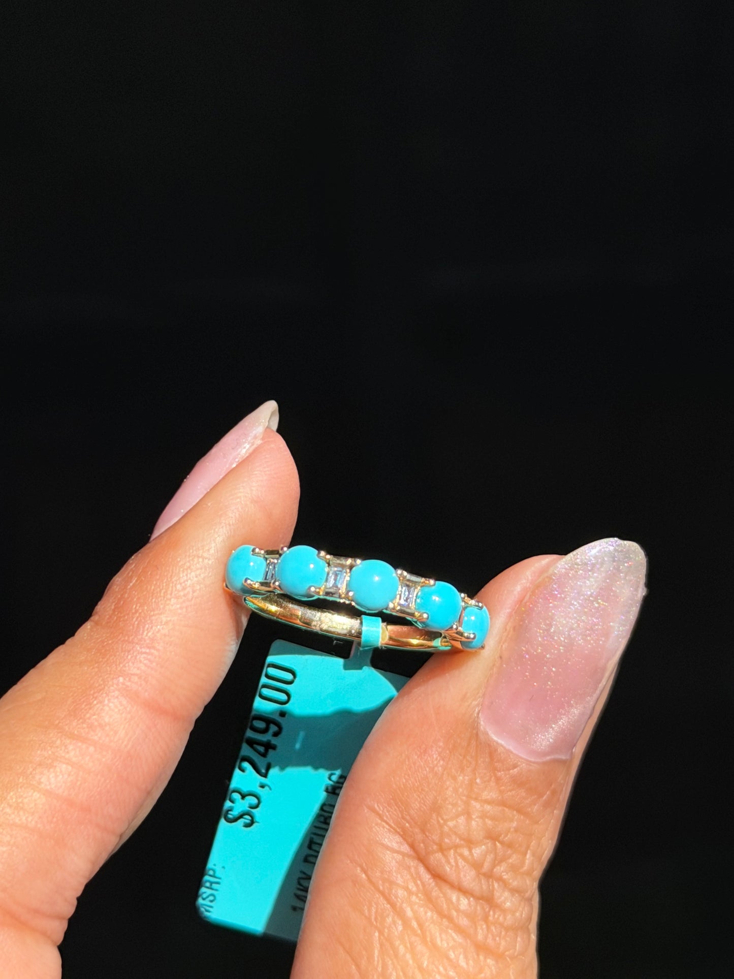 🩵 14k Turquoise & Diamond Band by EFFy