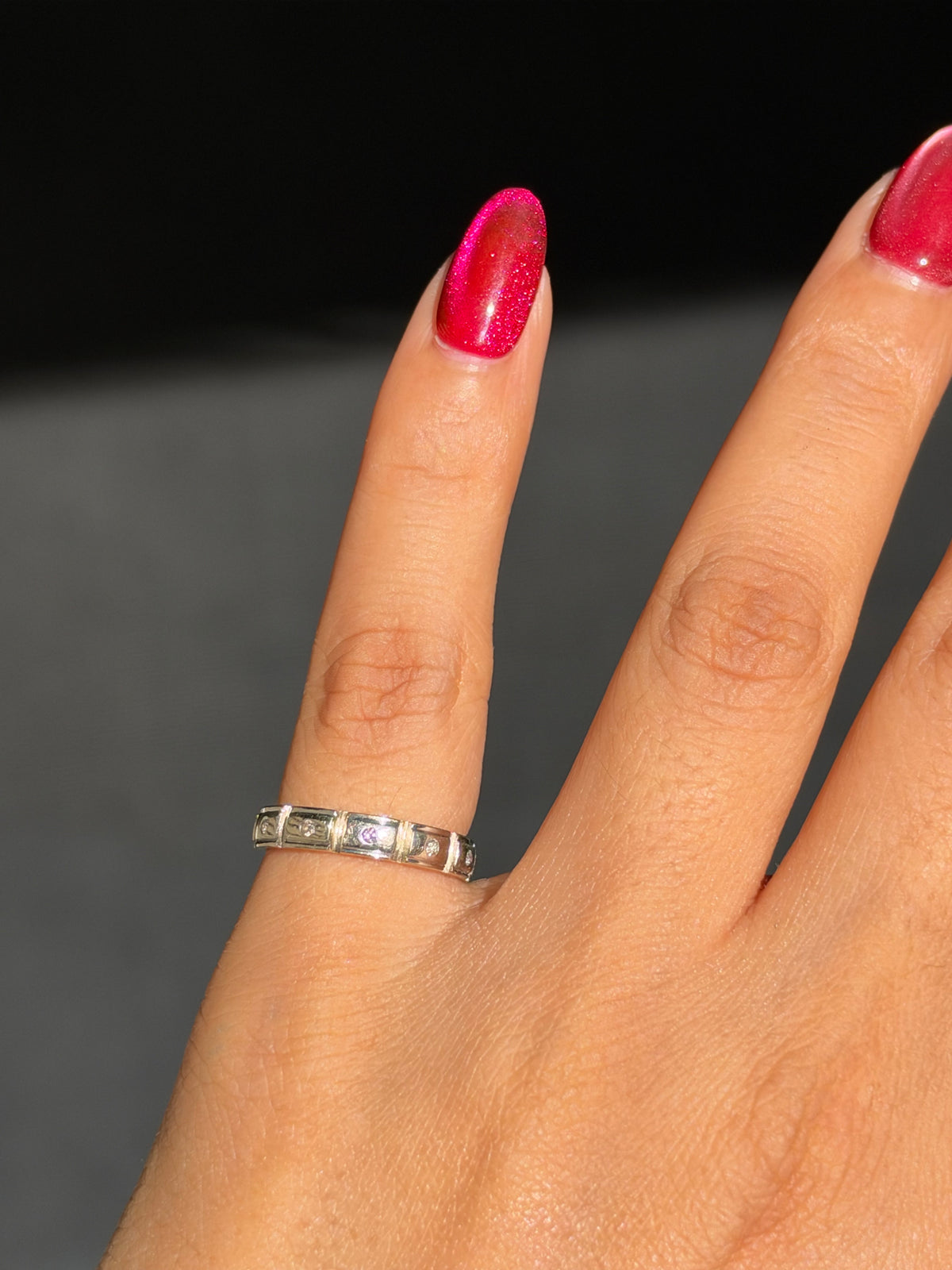 14k white gold diamond eternity band