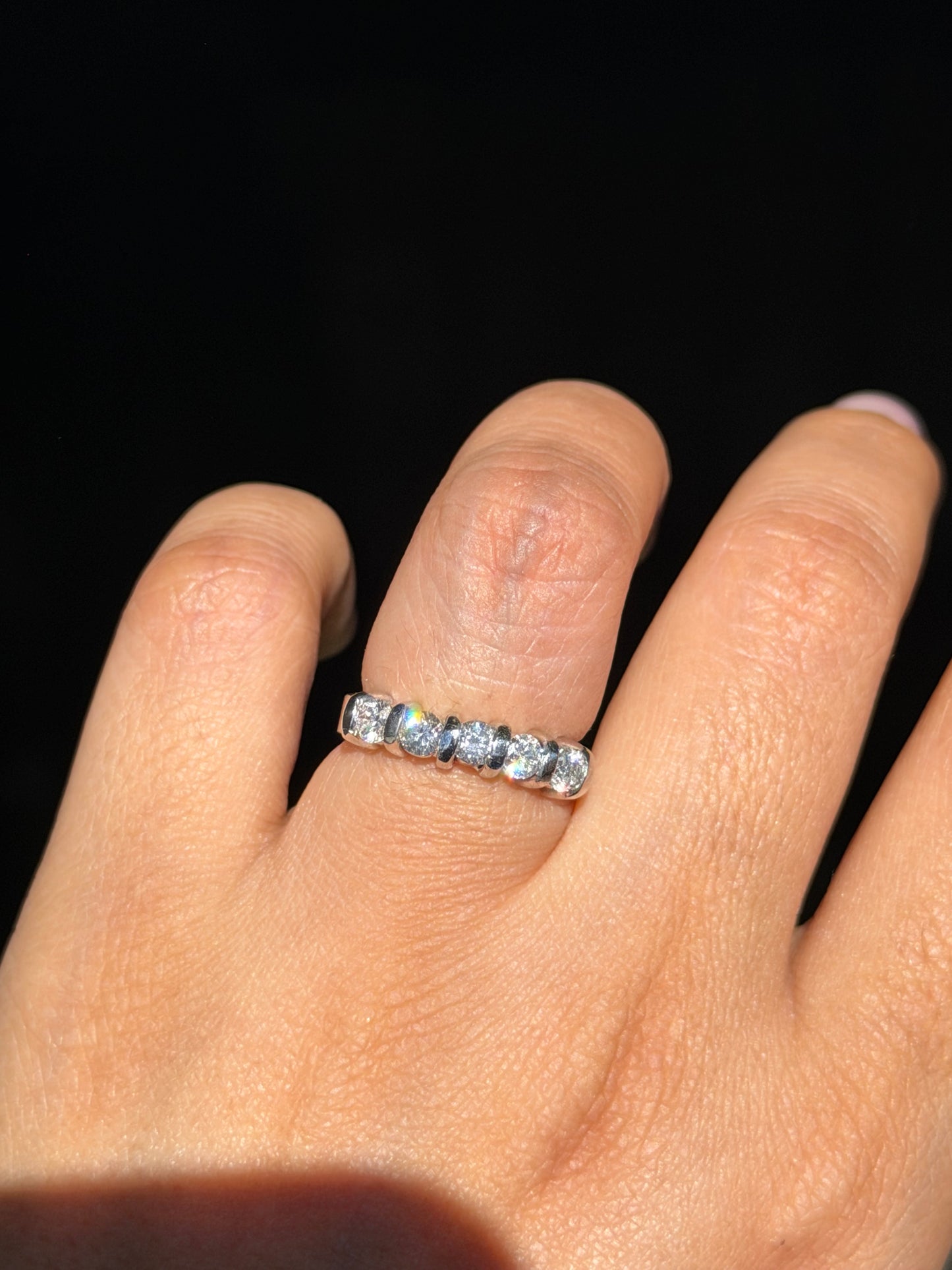 14k WG solid 1Ct diamond band