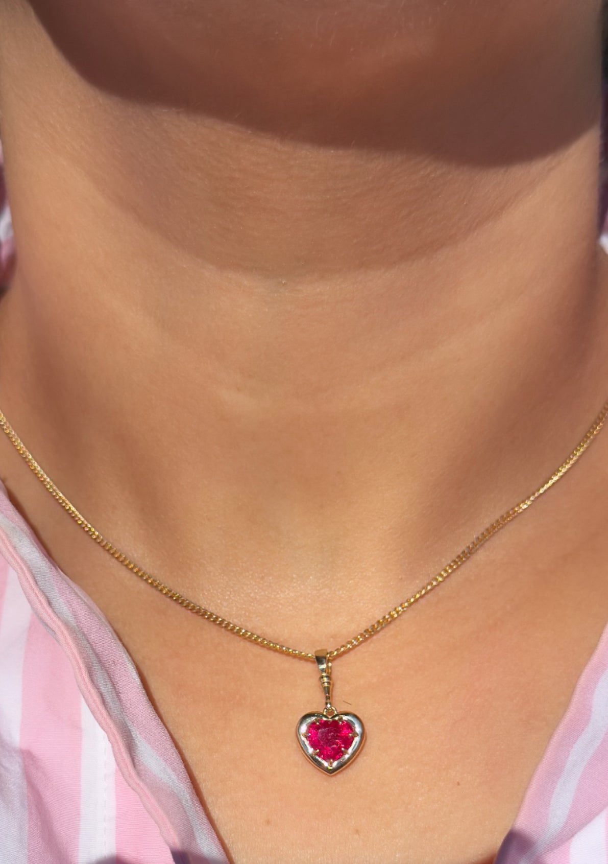 Ruby Glowy Heart Charm