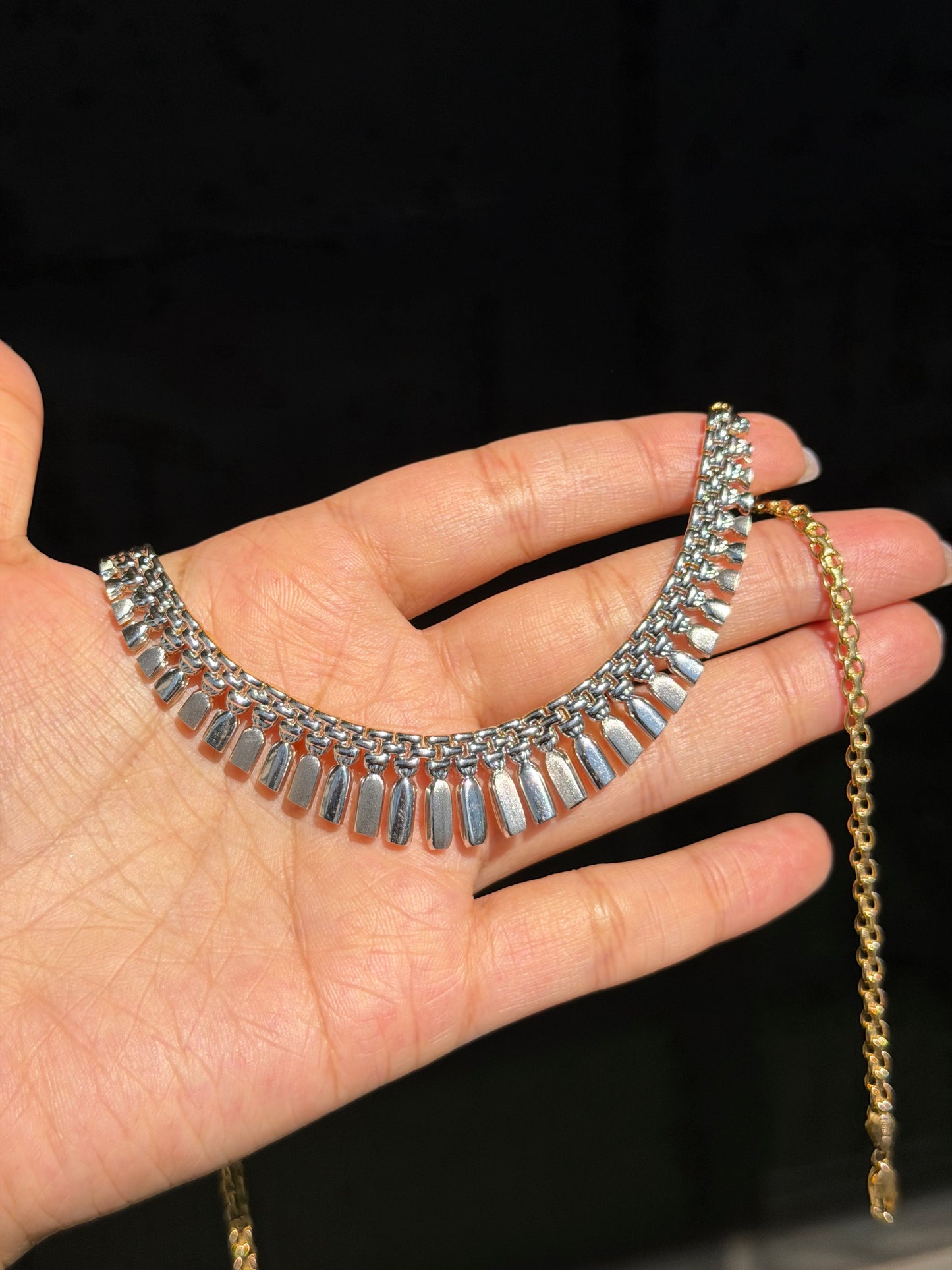 Vintage 14k  double sided Italian Cleopatra necklace