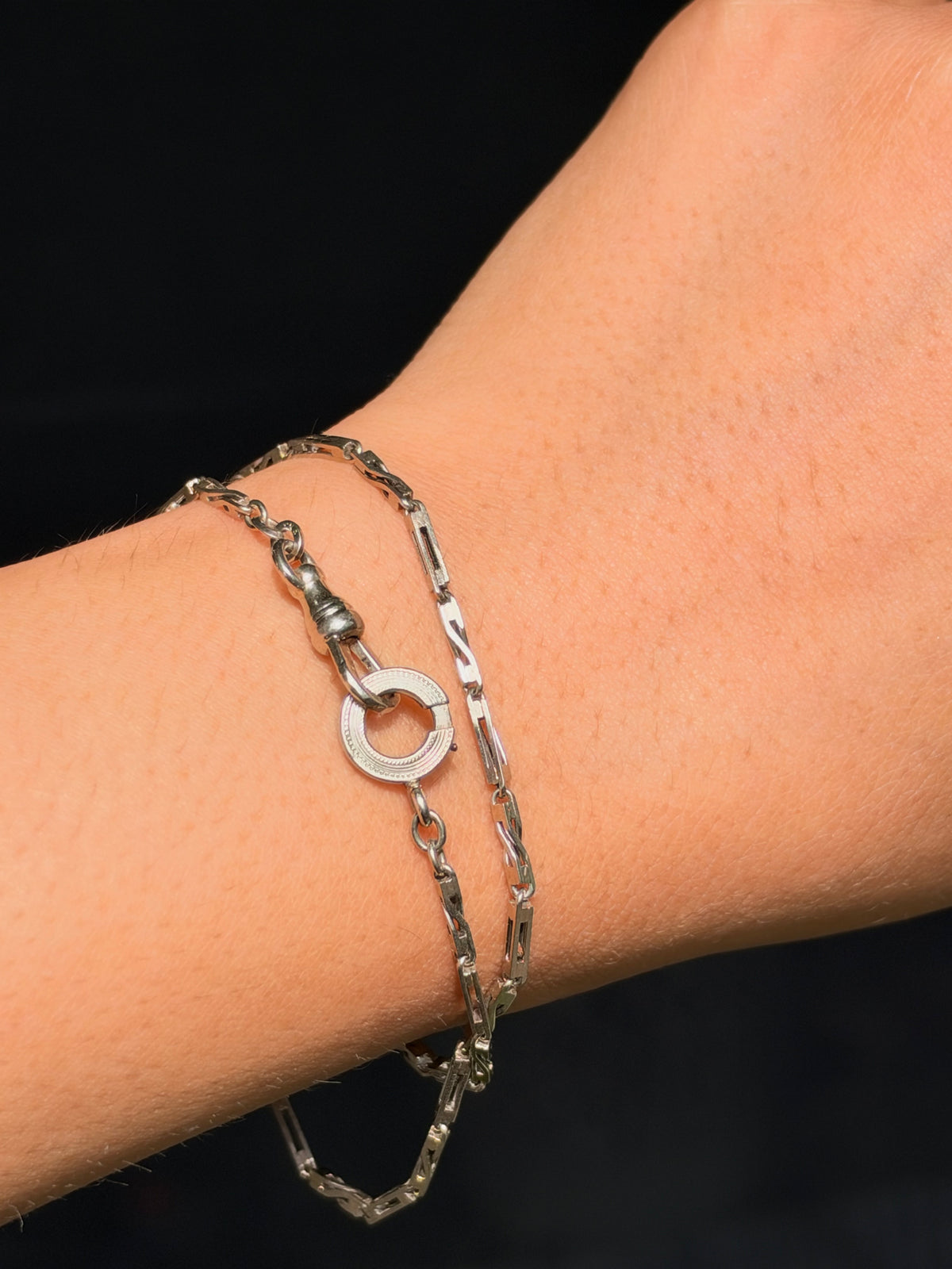 Antique 14k white gold watch chain ⛓️‍💥