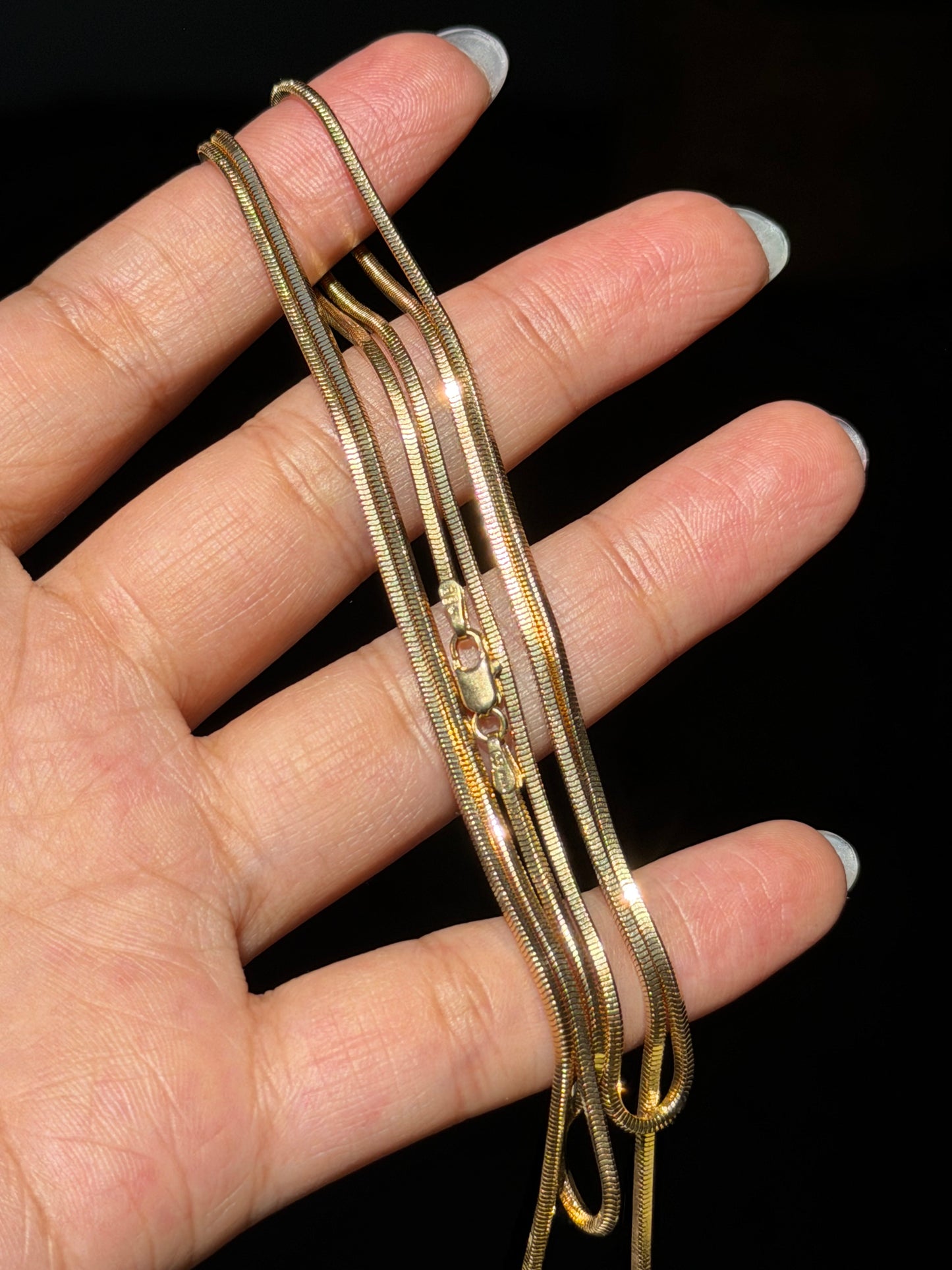 Vintage 14k Italian box snake chain