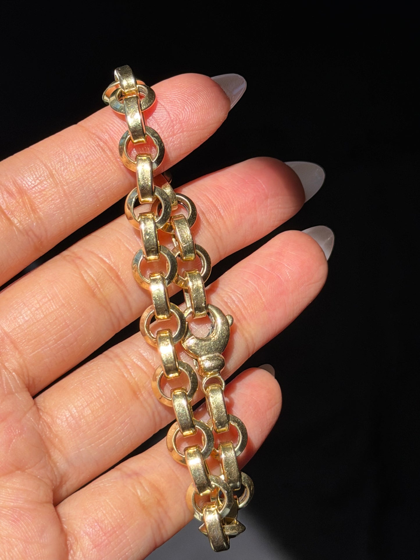 14k chunky flat Rolo bracelet