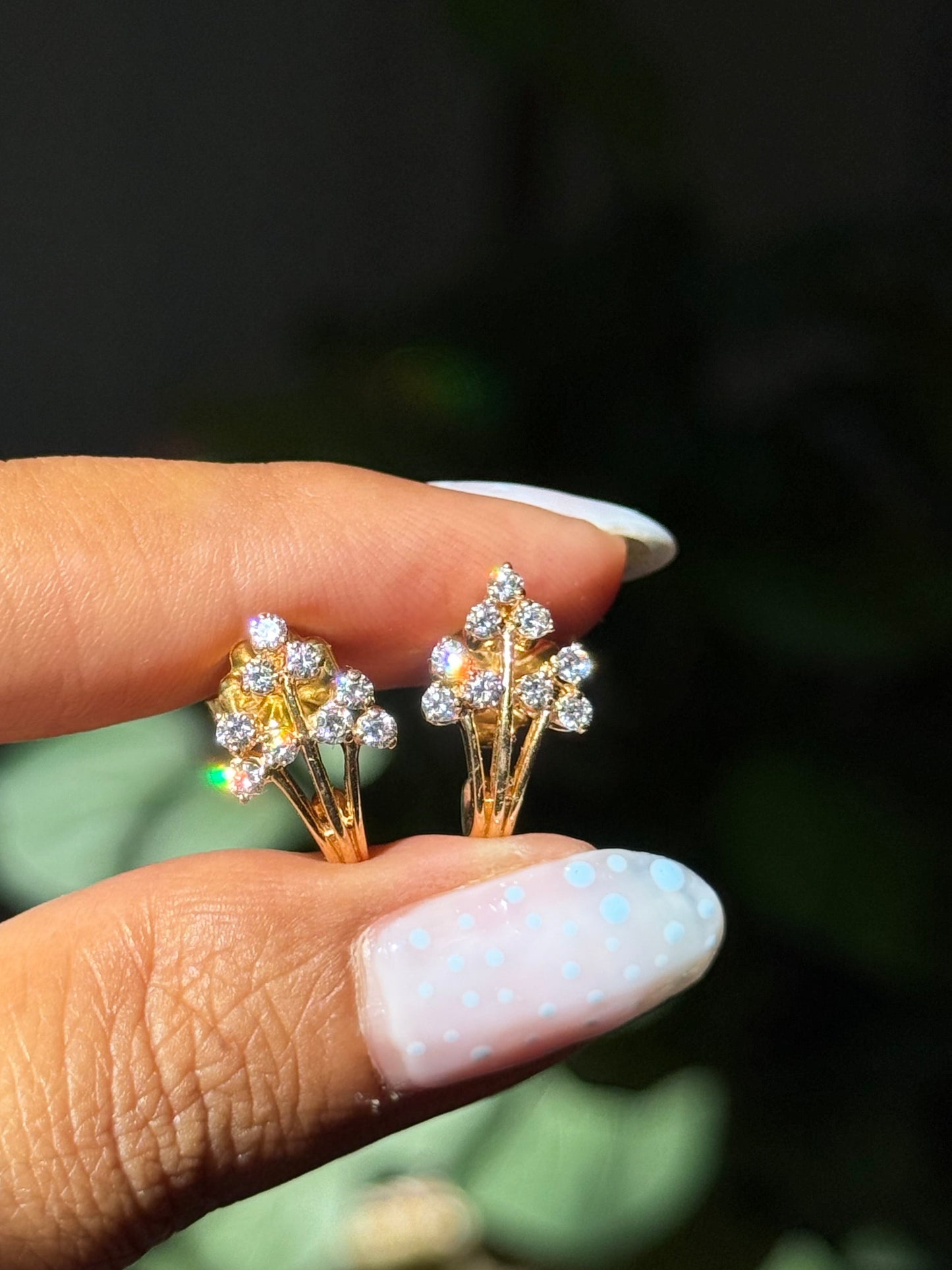 18k diamond J earrings