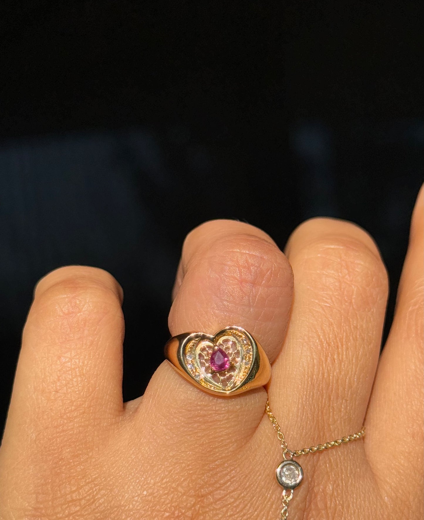 18k Ruby Heart Ring