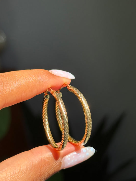 14k twisted hoop earrings