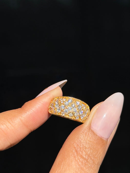 18k 1ct zigzag diamond ring