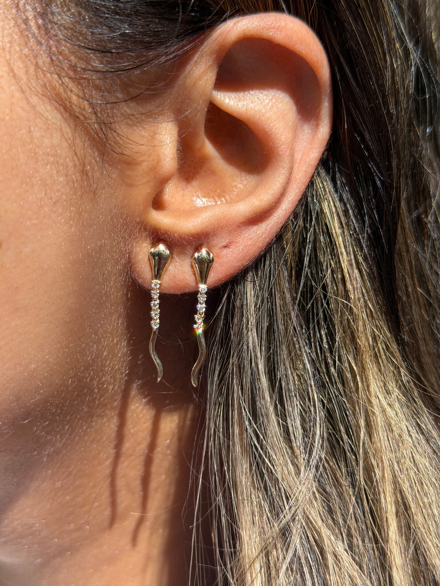 14k articulated snake earrings ✨