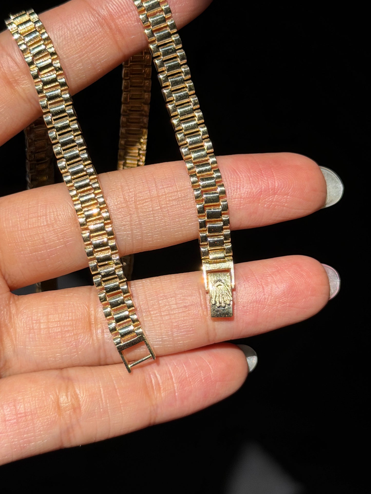 14k Rolex link necklace