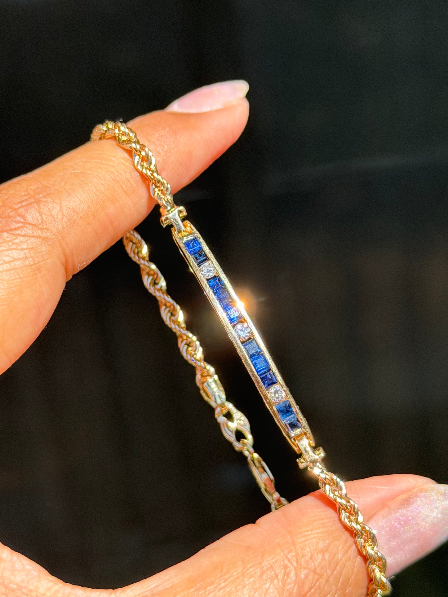 14k sapphire and diamond bracelet