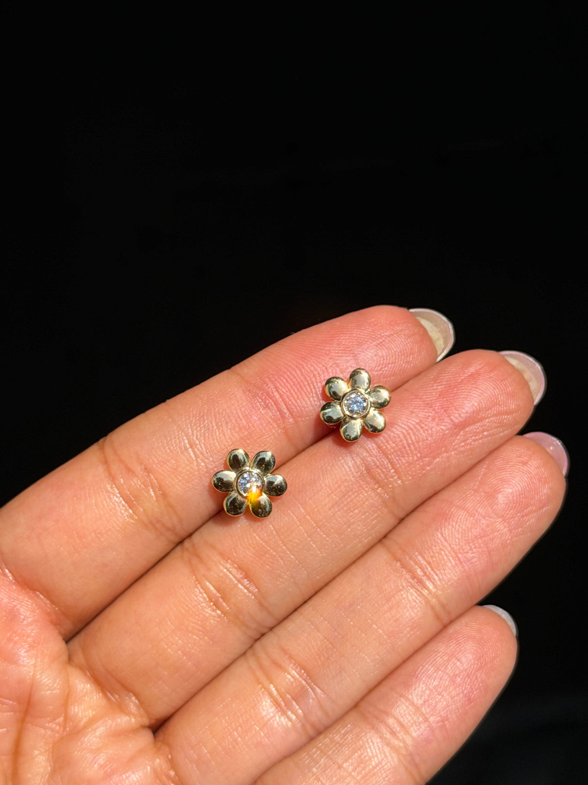 18k flower earrings