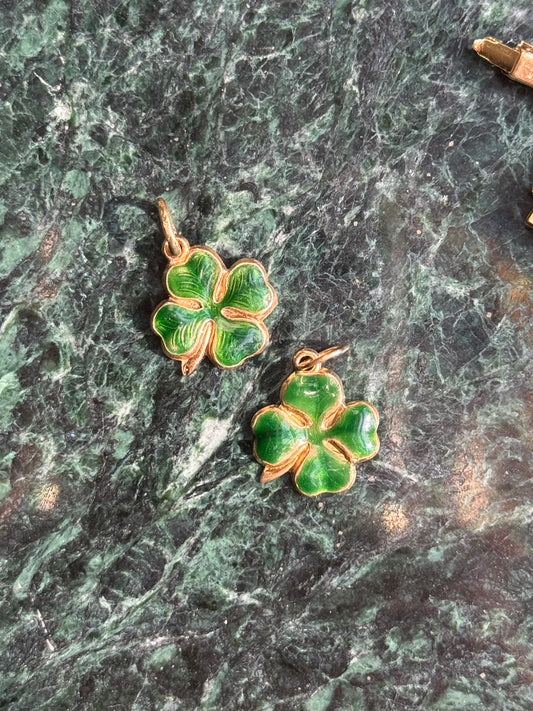 vintage 14k Lucky clover charms