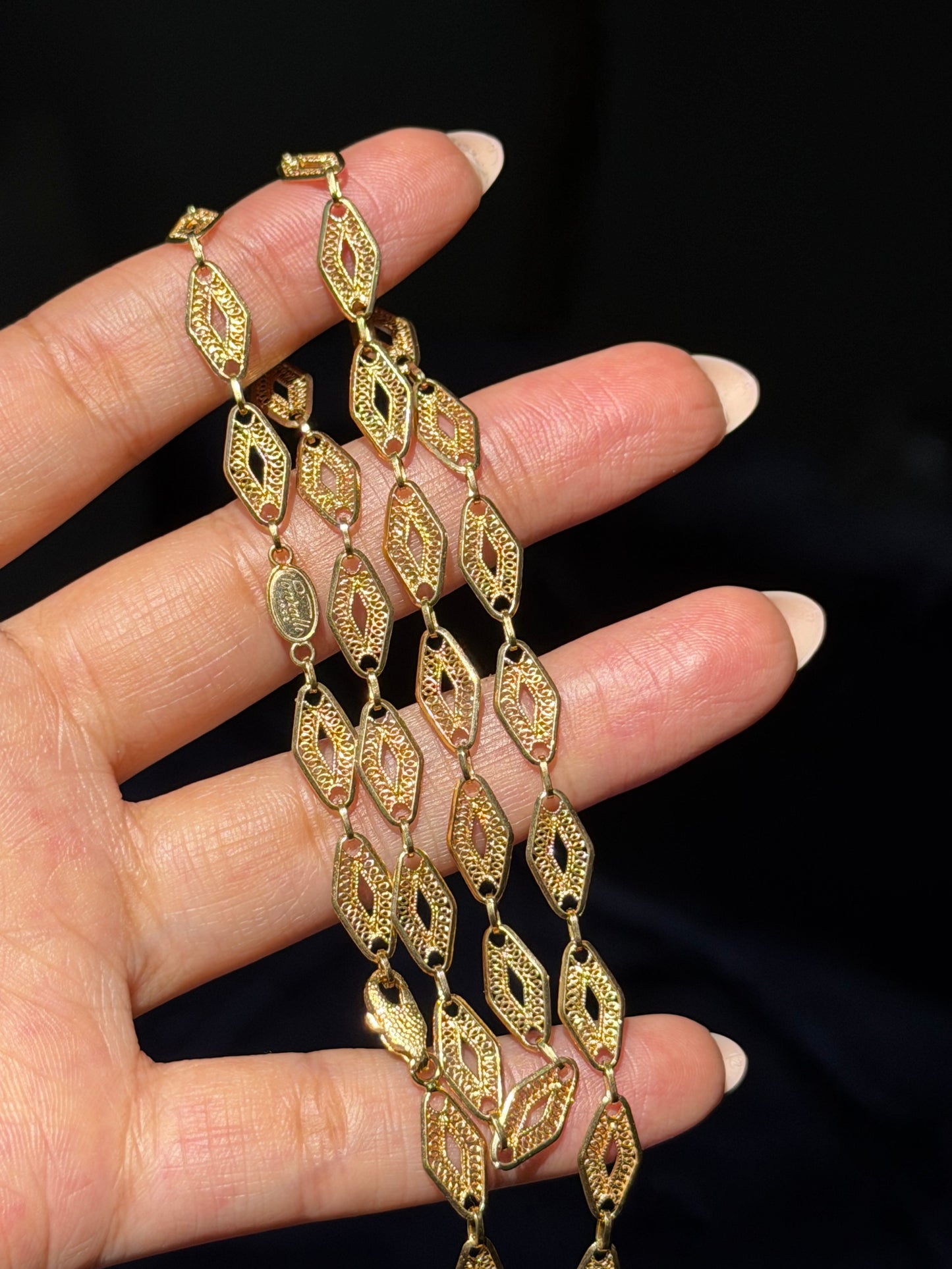 18k Italian Ponralli 1952 fancy chain