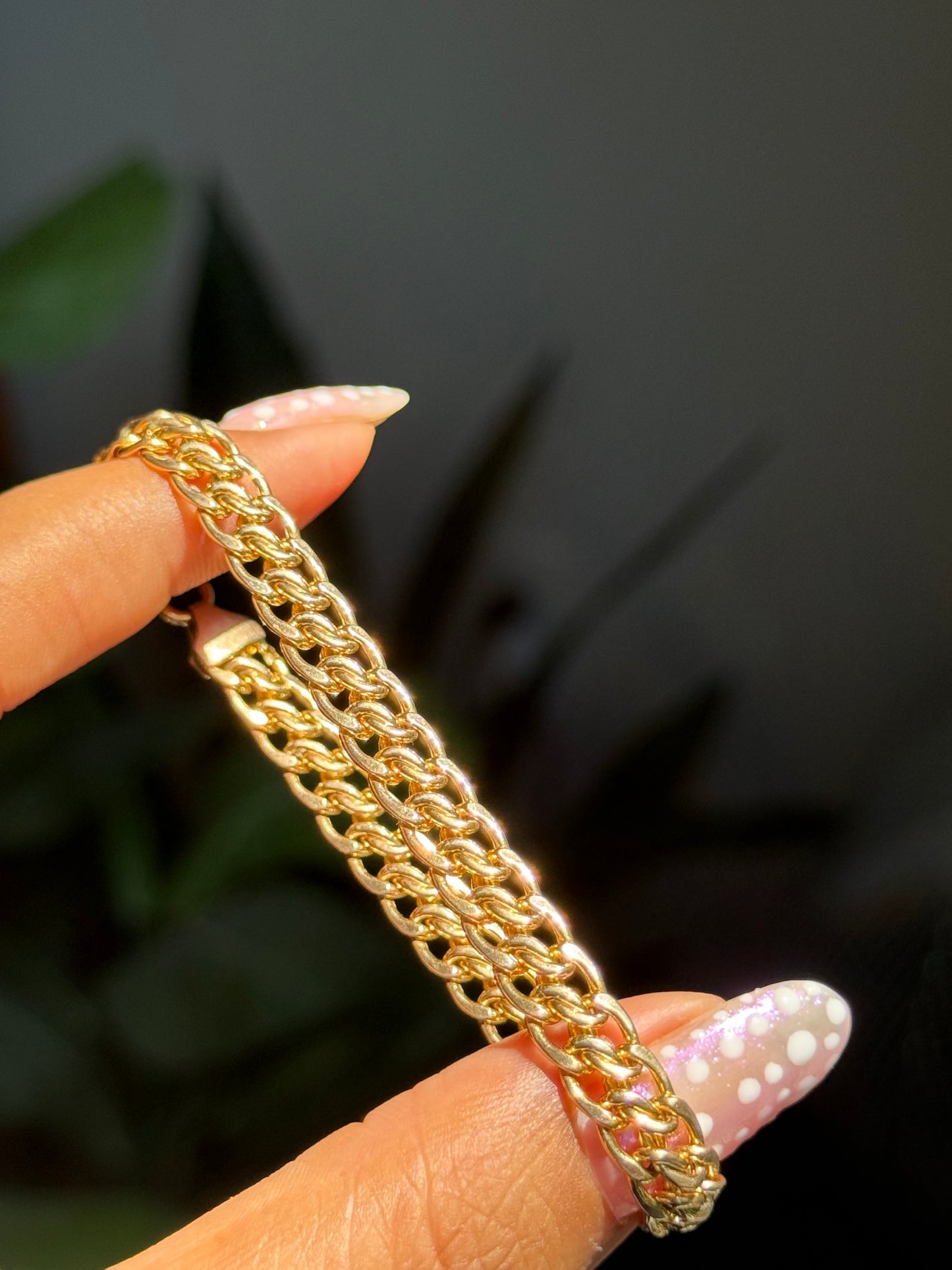 Italian 14k Wavy curb bracelet By Milor