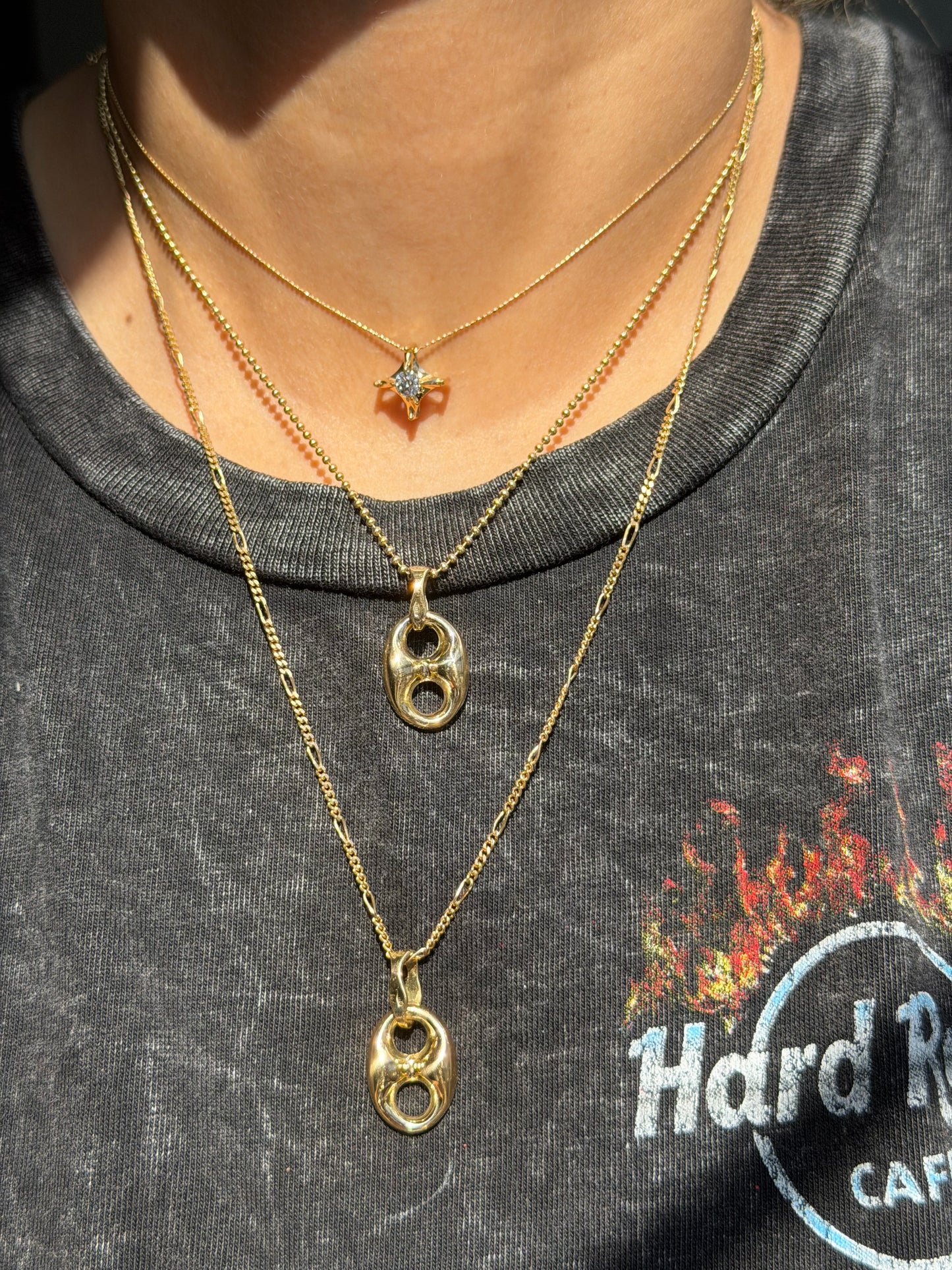 18k Italian Puffy Mariner charms