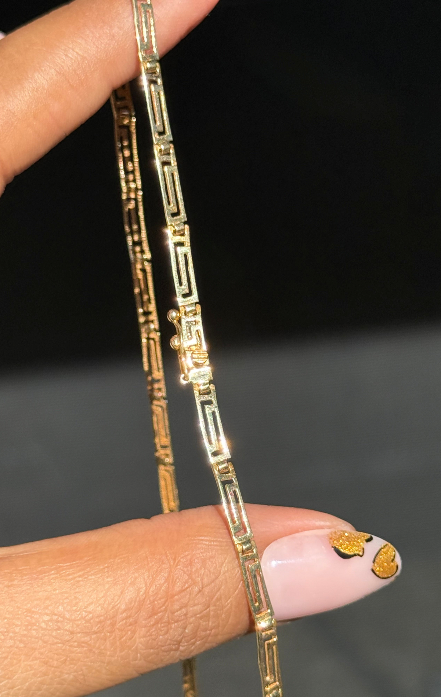 Vintage  14k Greekkey scalloped necklace 🏺